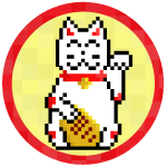 Lucky cat. Badge