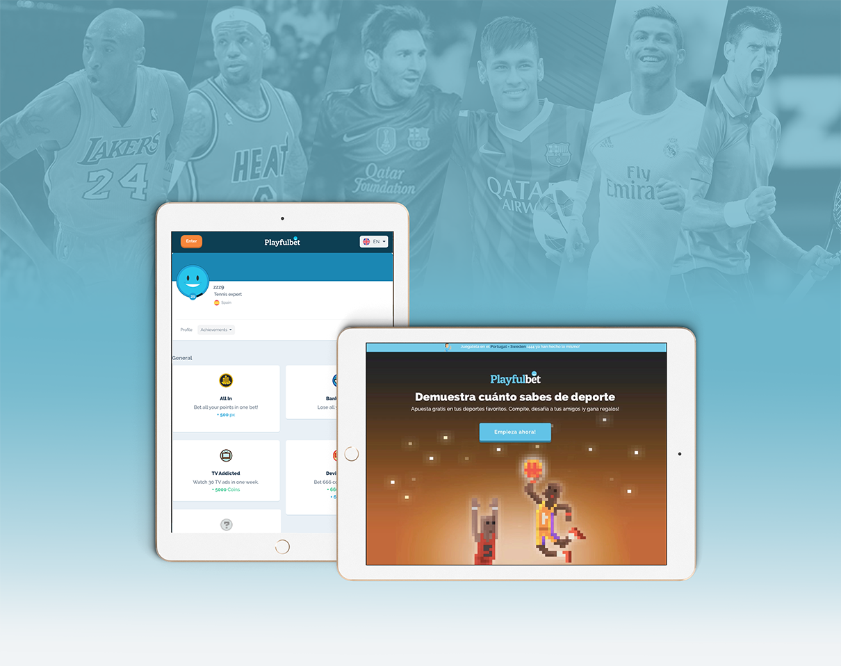 Playfulbet website on iPad screen.