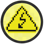 Caution sign. Badge