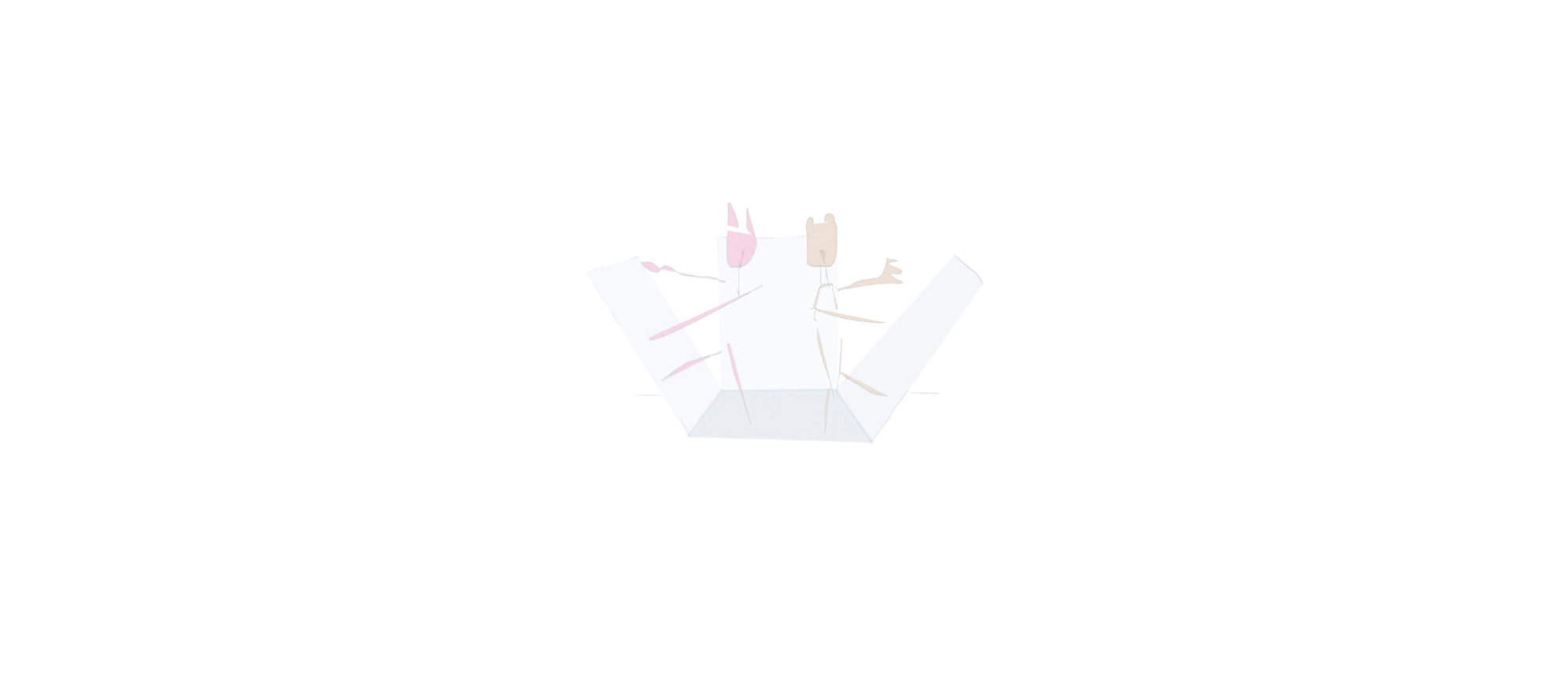 Minimalist and abstract illustration of teddy bears.