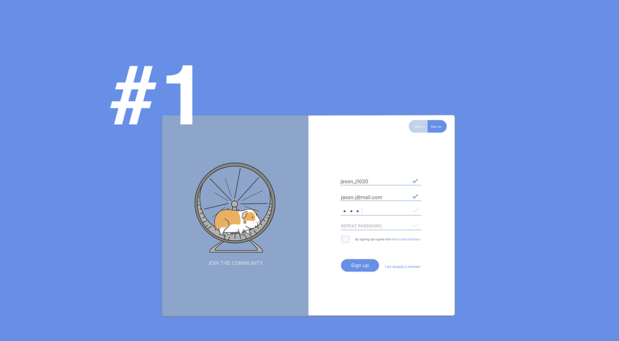 Log in page